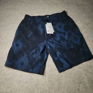 7 For All Mankind Men's Navy Elastic Waist Athletic Shorts with Drawstring